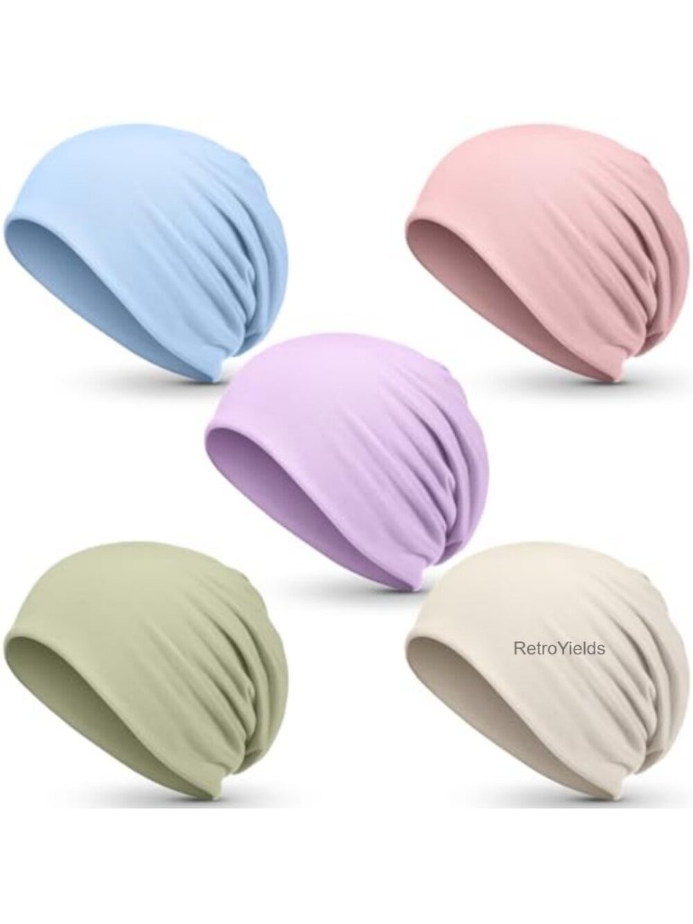 5 Pack Slouchy Beanie Hats Unisex Lightweight Soft Chemo Headwear